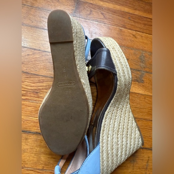 Brown Leather Wedge Sandals with Ankle Strap - Picture 10 of 12